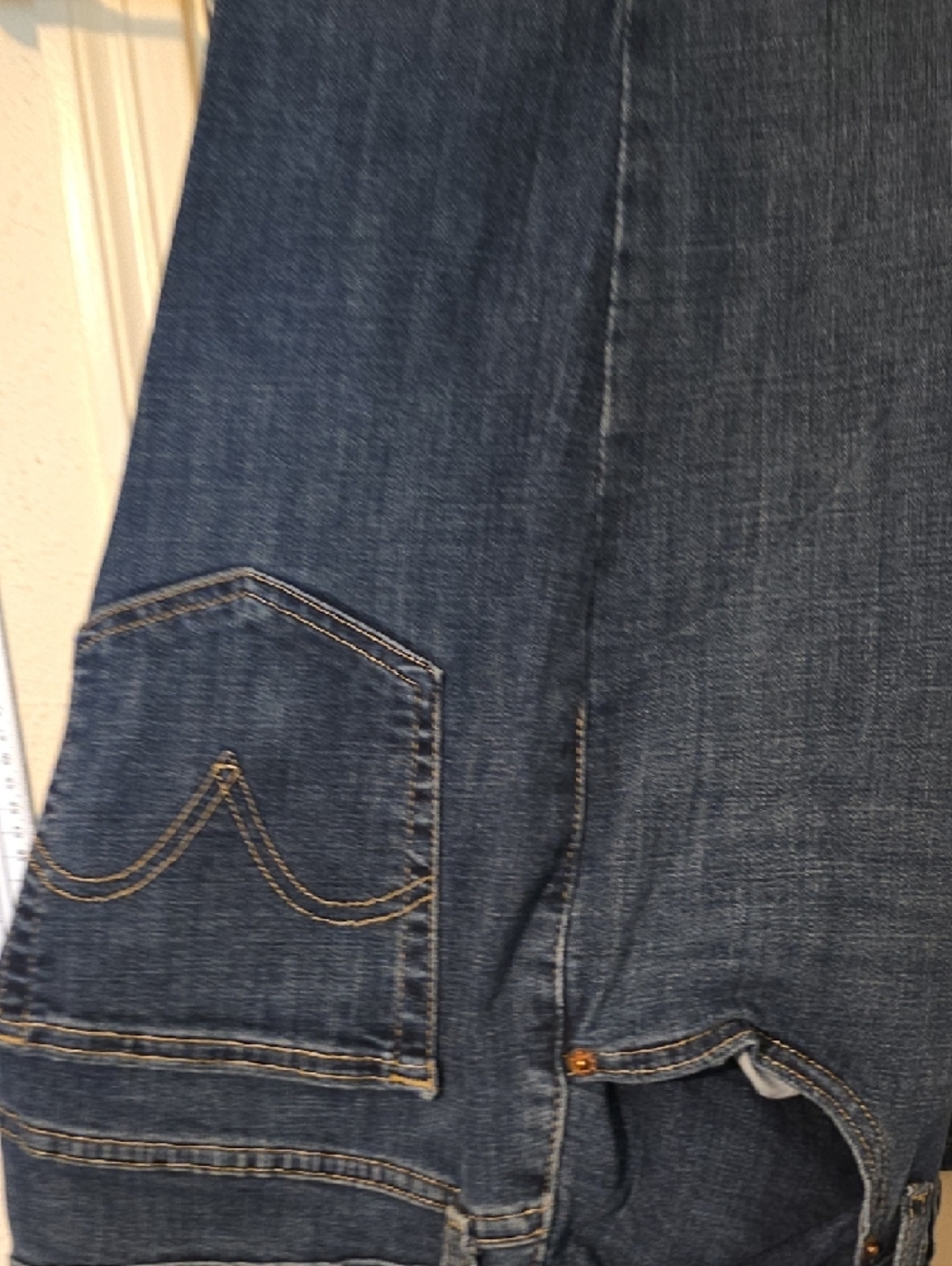 Levi's Dark Blue Denim Jeans with Tan Leather Patch